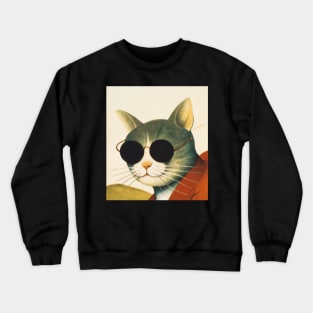 Japanese Ukiyo-e Cool Cat Crewneck Sweatshirt